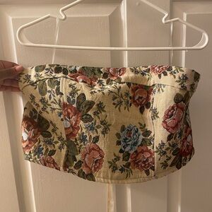 Floral Strapless Bustier Top
